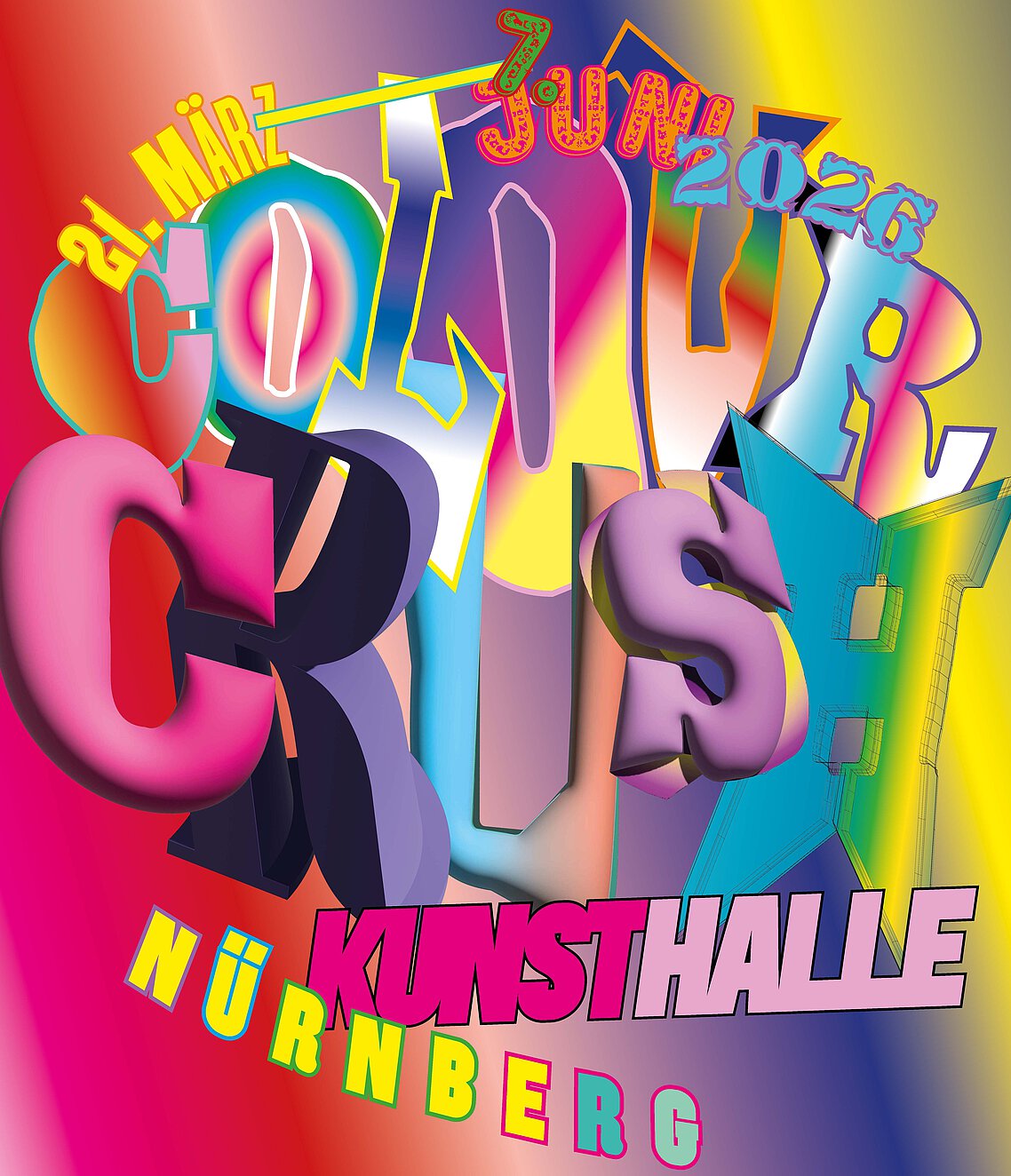 Keyvisual zur Ausstellung Colour Crush von Franziska Nast