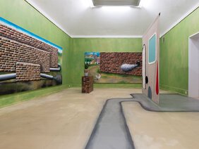 Blick in die Ausstellung "Homebase" Kunsthalle Nürnberg 2015 mit den Werken von Andreas Schulze
