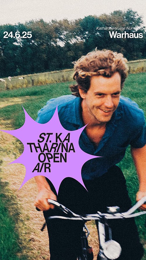 ein Mann fährt auf einem Feldweg Fahrrad + Konzerttermin 24.06. 