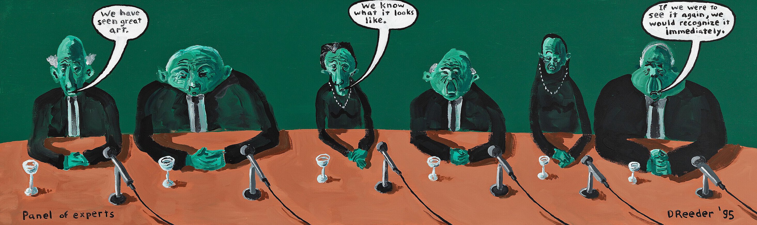 Ein Ansicht von einem Acrylbild mit einem Expertengremium