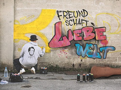 Grafity-Sprüher in Aktion