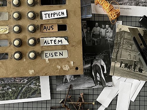 altes Schaltpult mit klebestreifen