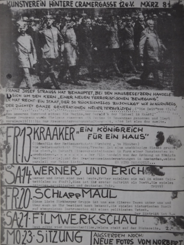 2. Monatsprogramm des Kunstverein für März 1981