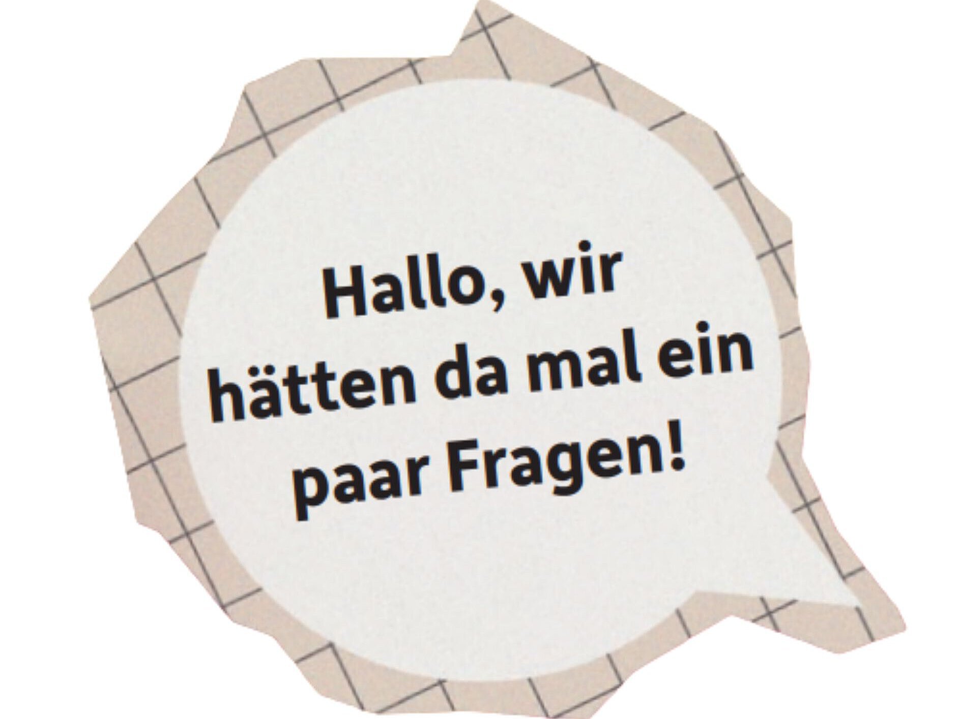 Eine Sprechblase mit Schrift