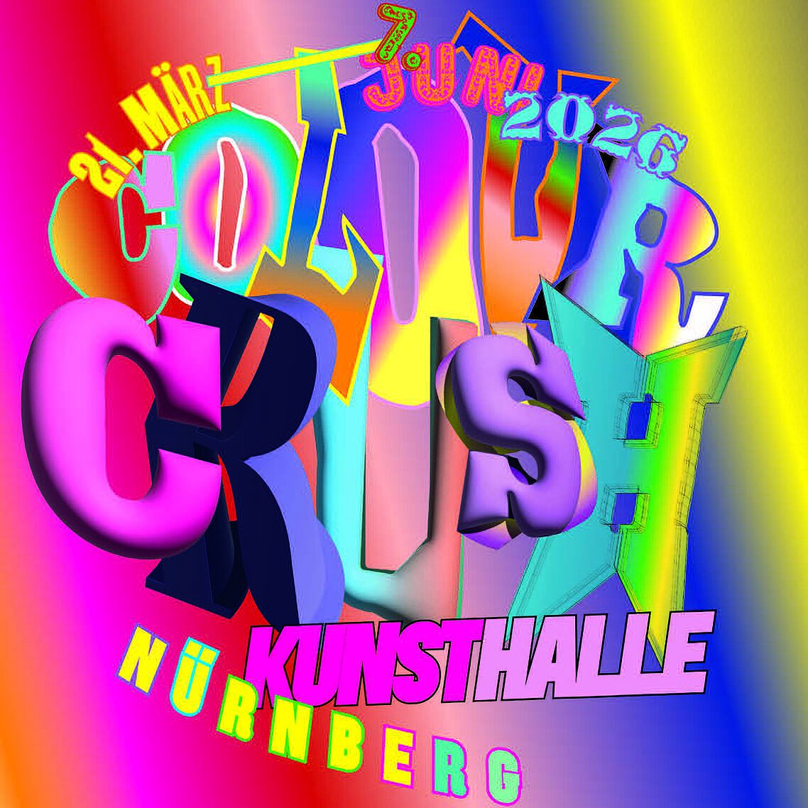 Cover für den Kalender zur Ausstellung Colour Crush