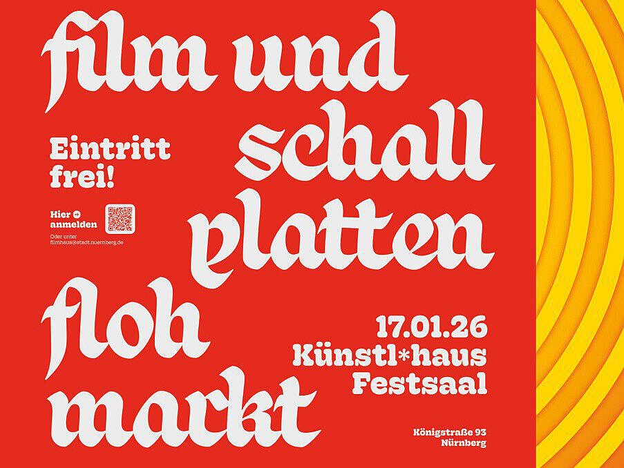 Plakatmotiv des Film- und Schallplattenflohmarktes