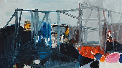 Abstrahierte Hafenansicht von Oskar Koller