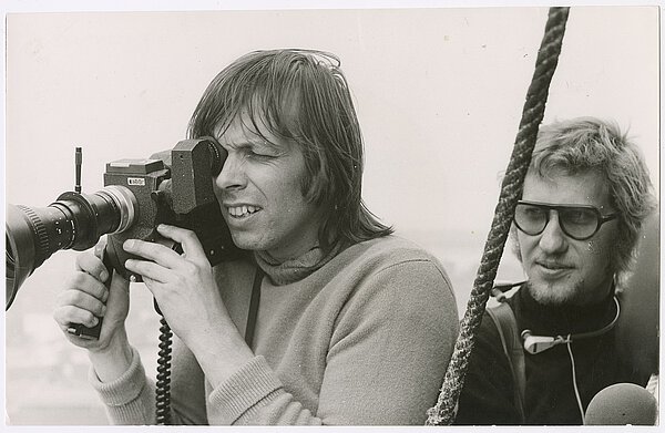 Foto von Detlef Gumm und Hans-Georg Ullrich bei Dreharbeiten