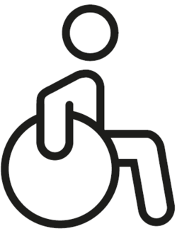 Logo eines Menschen im Rollstuhl