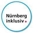 Schriftlogo Nürnberg inklusiv in einem blauen Kreis