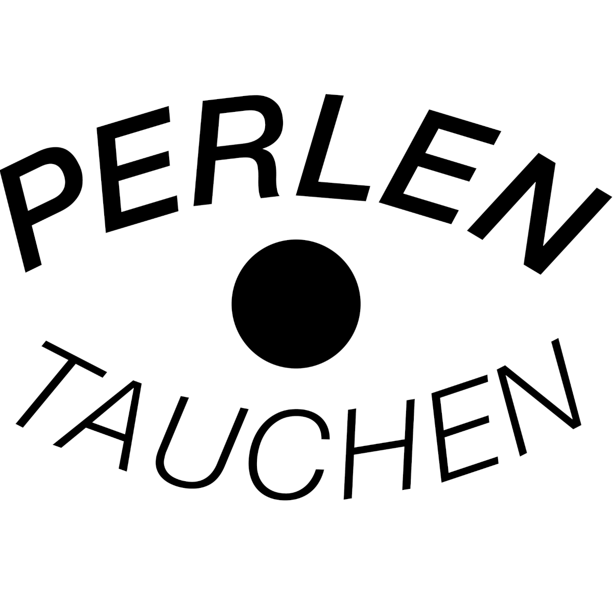 Logo Perlentauchen, Schriftzug in Form eines Auges
